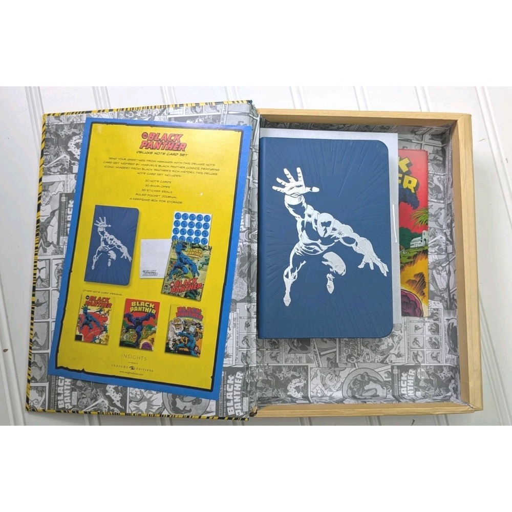 Marvel Comics The Black Panther Deluxe Note Card Set Book Box Stickers New 2018 - Picture 14 of 16